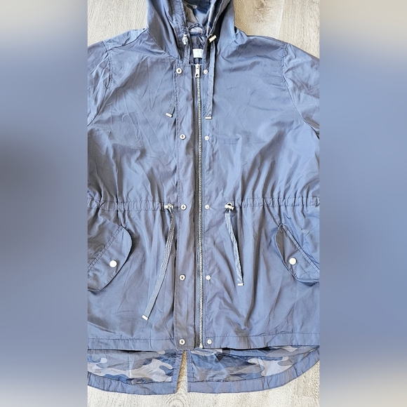 3X Lightweight Hooded Utility Jacket – Slate Grey Camo Lined, Adjustable Waist - Picture 5 of 7